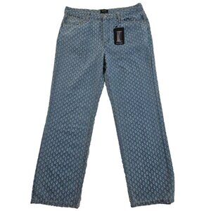 Boohoo Man Distressed Pull Texture Skate Jeans Men's 36x32 NEW Relaxed Fit NWT